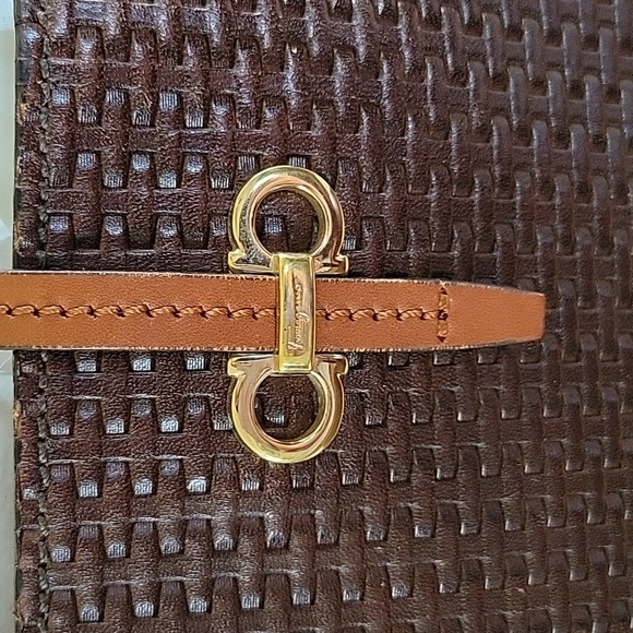 SALVATORE FERRAGAMO Bice Brown Woven Leather Tote - Picture 6 of 8